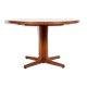 Midcentury Danish round extendable dining table in teak 1960s - with flat border