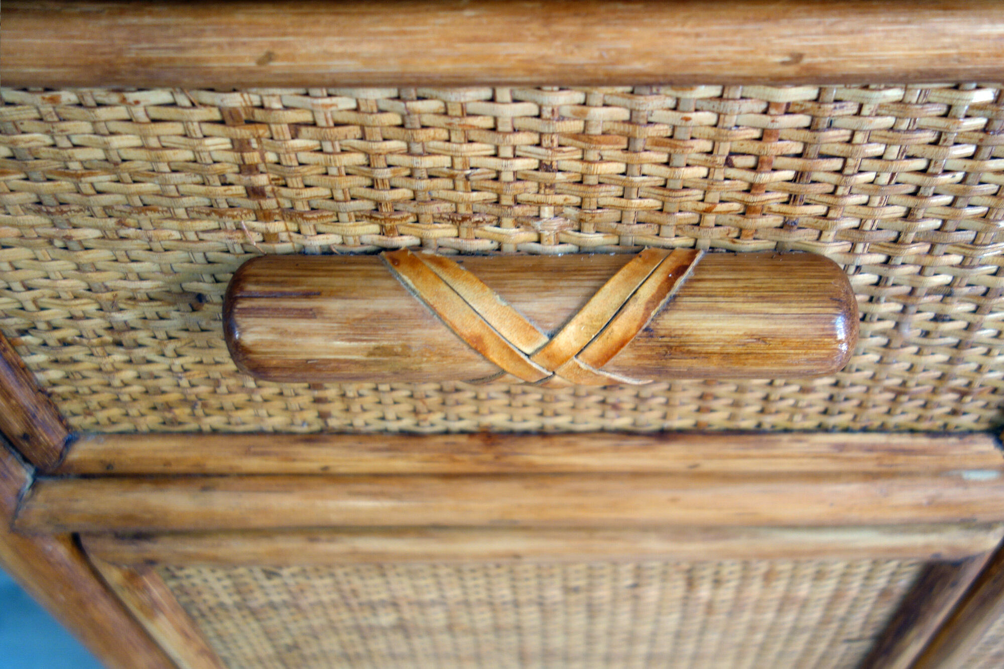 Buffet braided wicker and bamboo