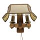 Herda Holland - pull-pendant wall lamp - wood - brass - 70s