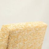 Scandinavian armchair yellow mellow fabric Boho style 1970 design by H.Lis