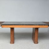 Table de salle à manger 1940 palissandre plateau en portor