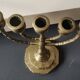 5-branched Jewish menorah/candlestick. Dedicated to mourning. In gilded bronze.