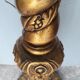 Golden carved wood lamppost or period 1940 Italy