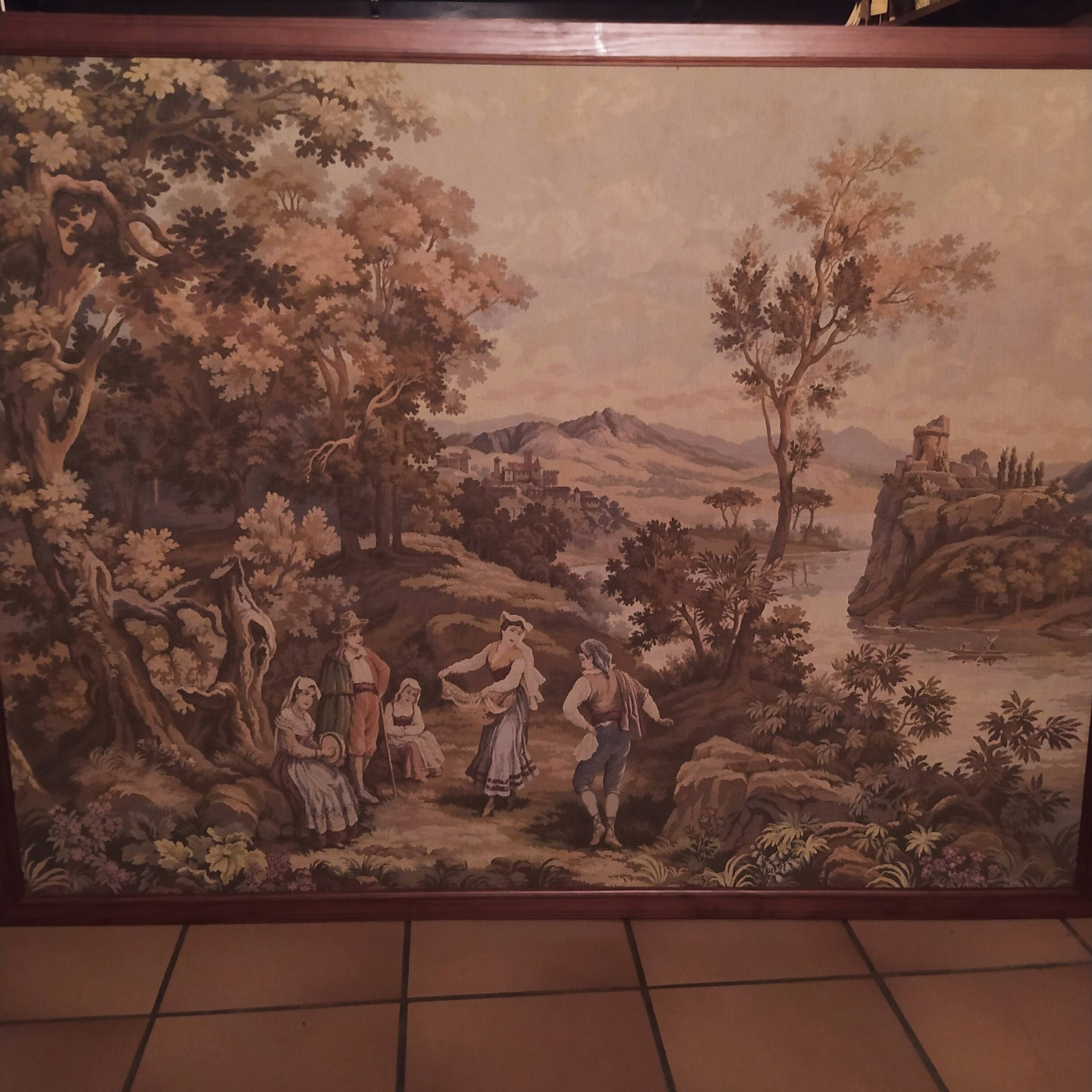 Large framed tapestry Gobelins JP PARIS