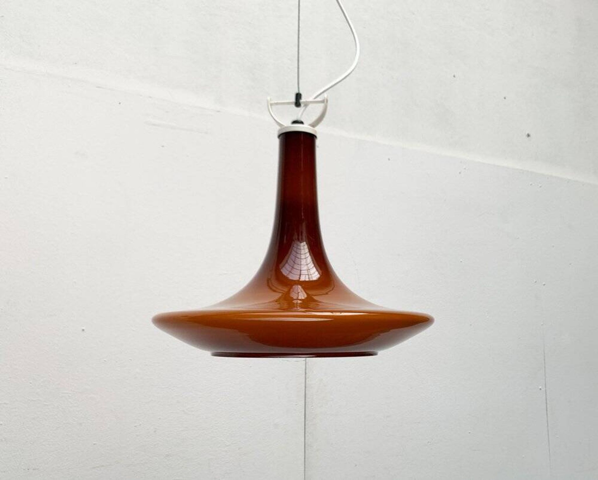 Mid-century glass tulip pendant by Peill & Putzler, 1960s.