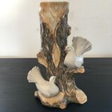Vase of 2 doves in slip