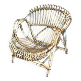 Antique rattan and wicker armchair