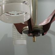 Lustre, teck et verre gravé, 1950 Italie