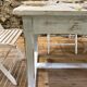 Farmhouse table 6 people white patinated in rectangular solid oak