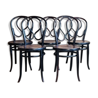 5 bistro chairs n°20 omega black empire late nineteenth / early twentieth