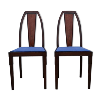 Paire de chaises Maurice Dufrene palissandre de Rio Art déco 1876 1955
