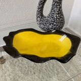 Large yellow ceramic pocket tray from the 50s