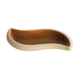 Beige and off-white ceramic ravier