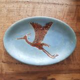 Plat oval à l'oiseau