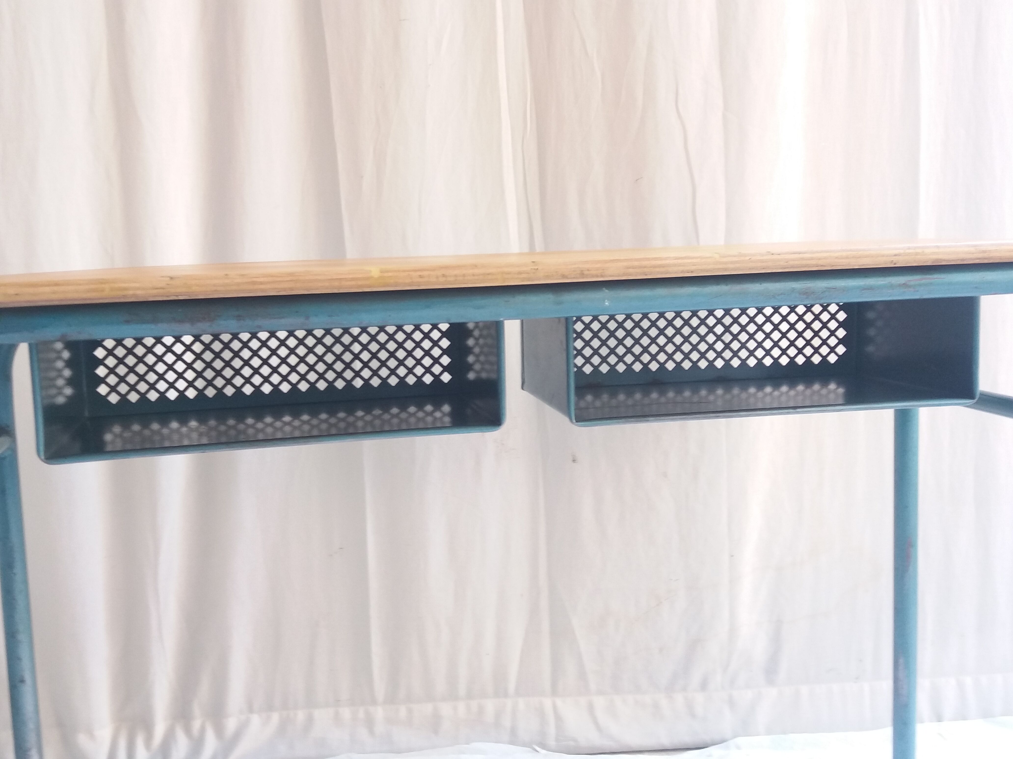 Vintage desk with 2 metal lockers and chair