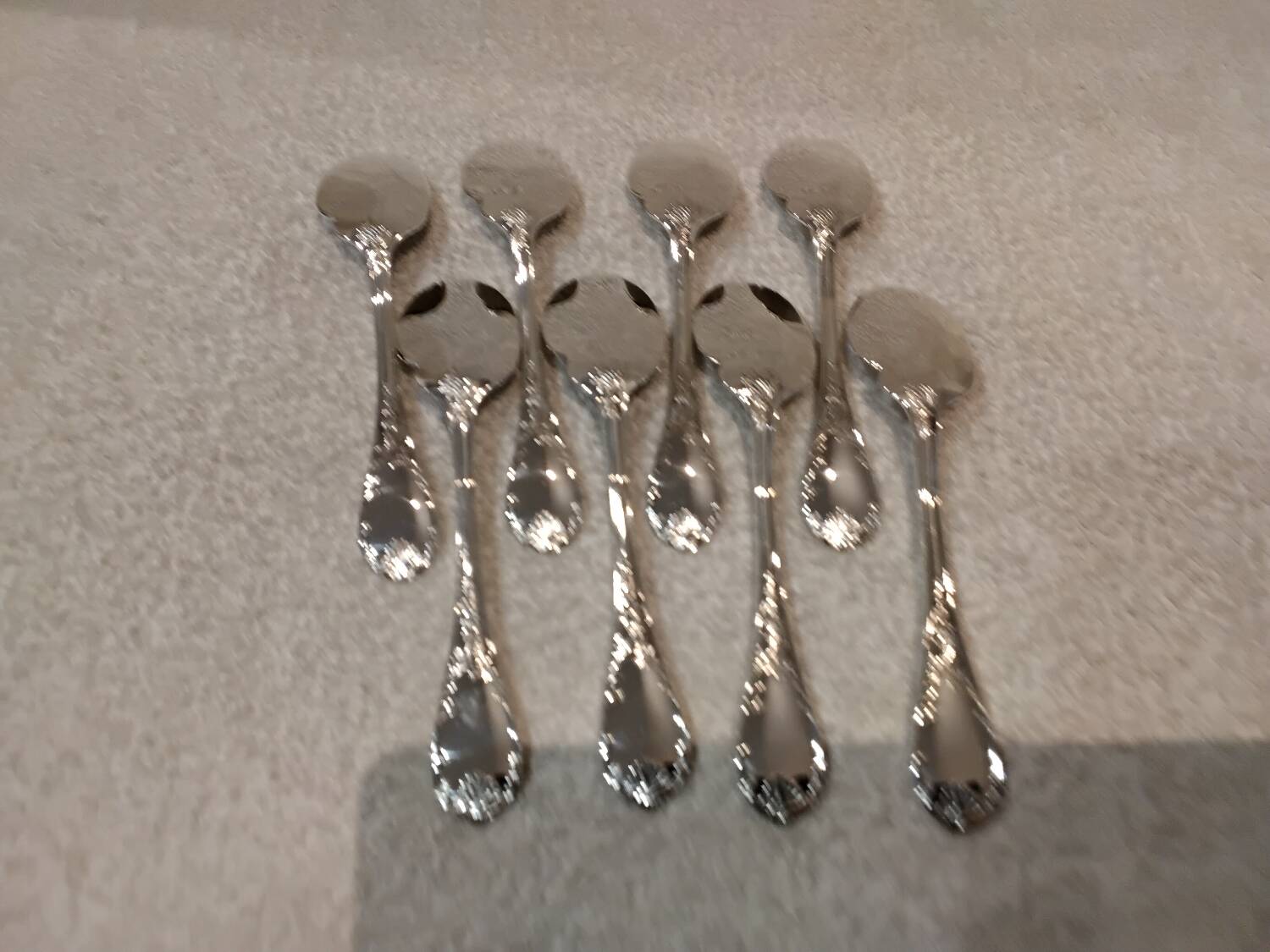 2 individual metal silver-plated sauce spoons by Christofle Marly