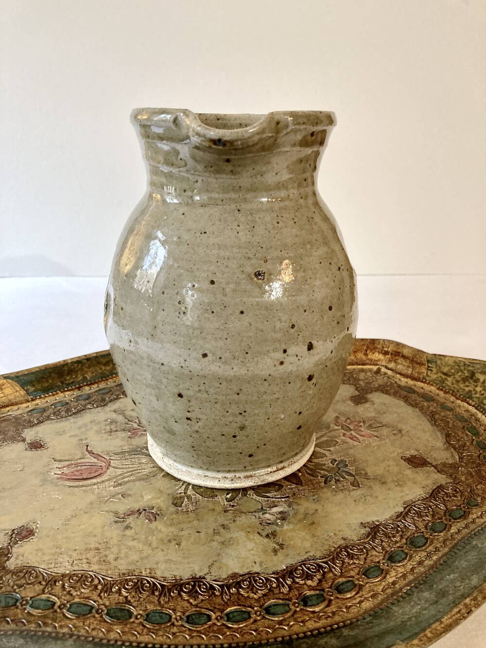 Grey-beige pyrite stone jug