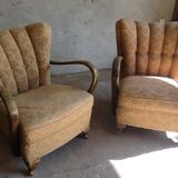 3-seater sofa set and two Scandinavian style armchairs from the 50s.