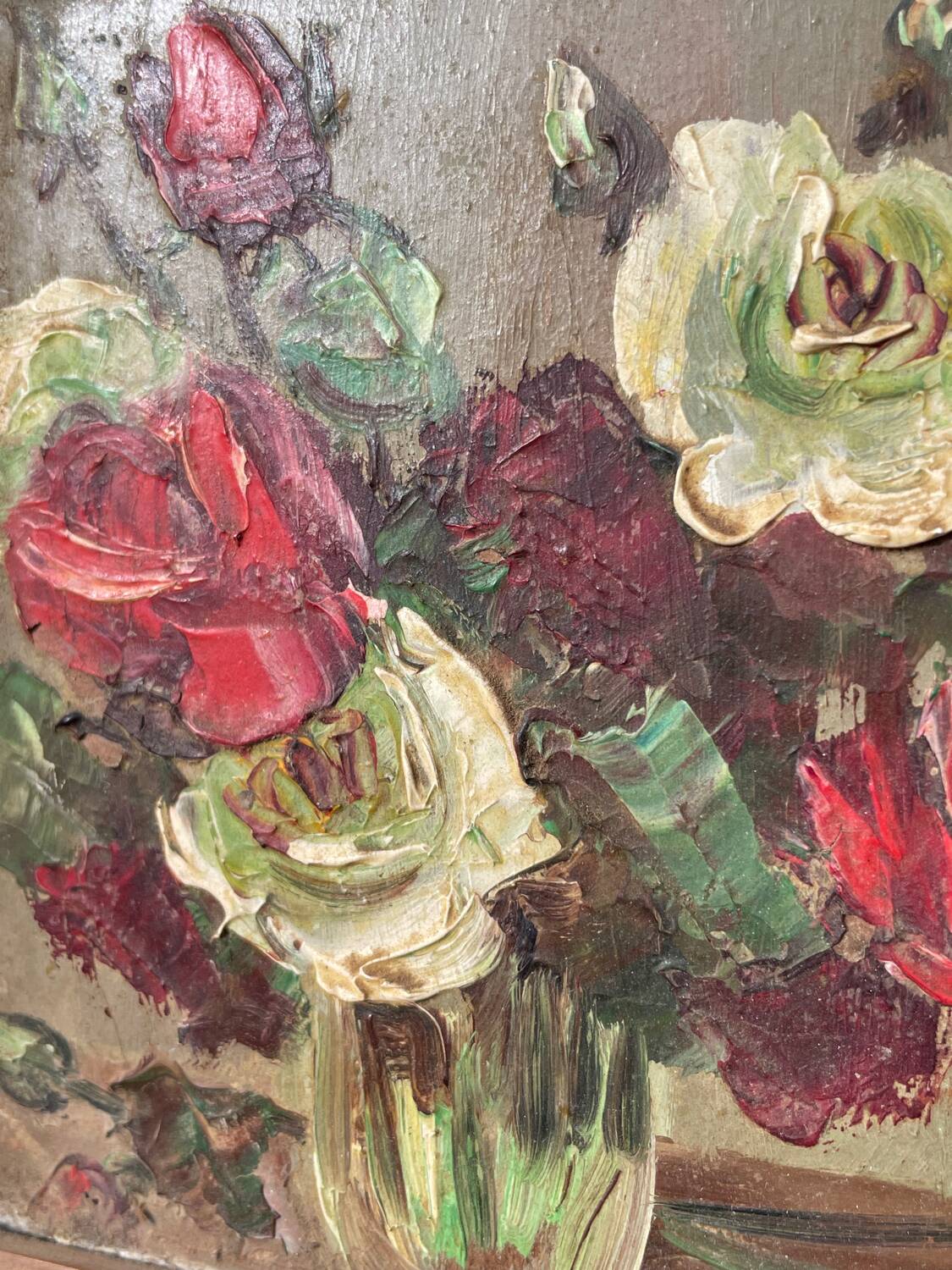 Small bouquet painted in oil