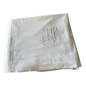 Drap ancien brodé