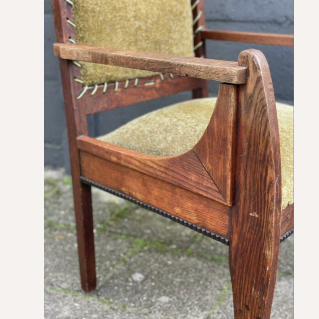 Dutch art deco curved chair, ca 1930s