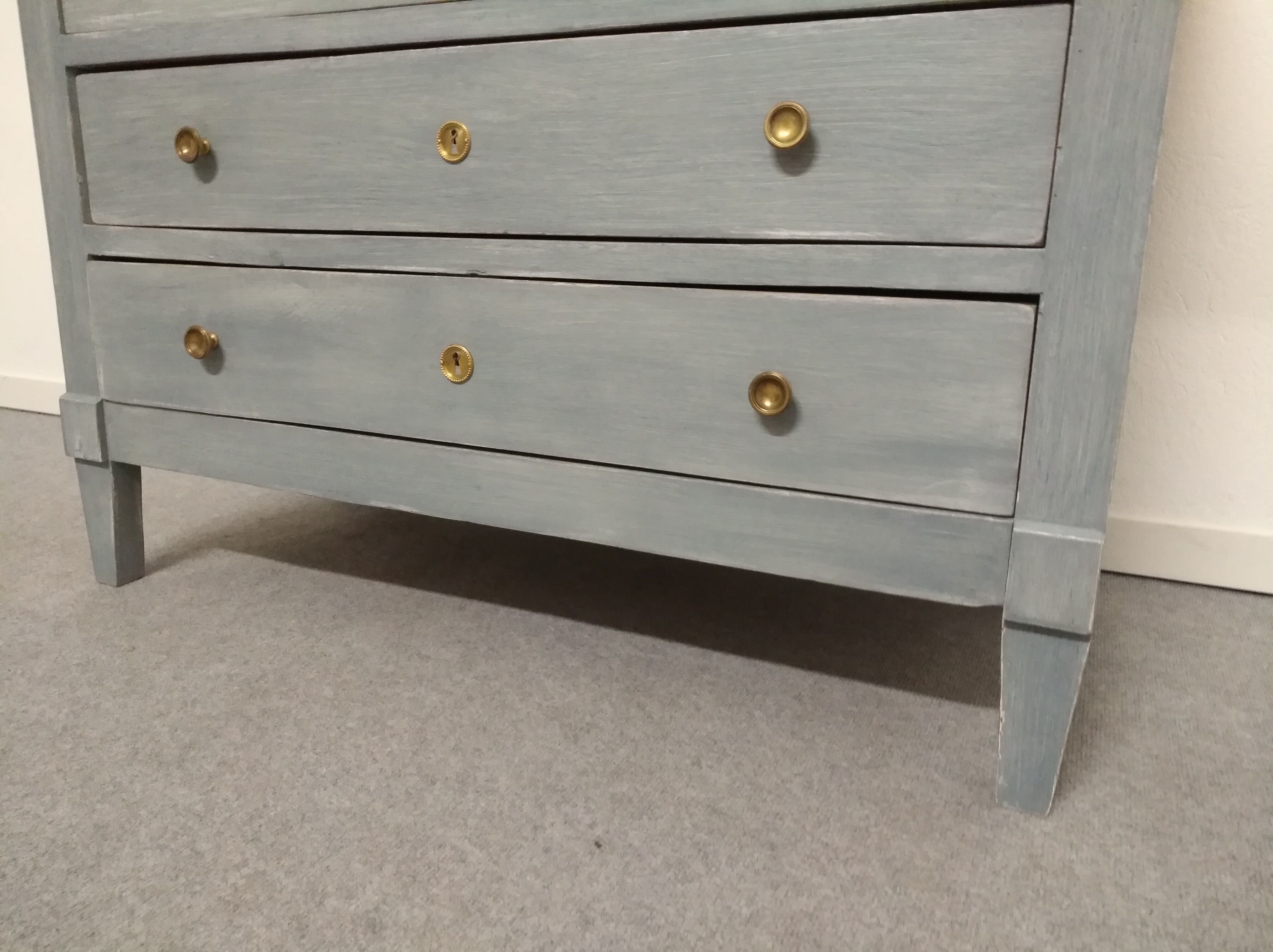 Chest of drawers blue/grey lasured board