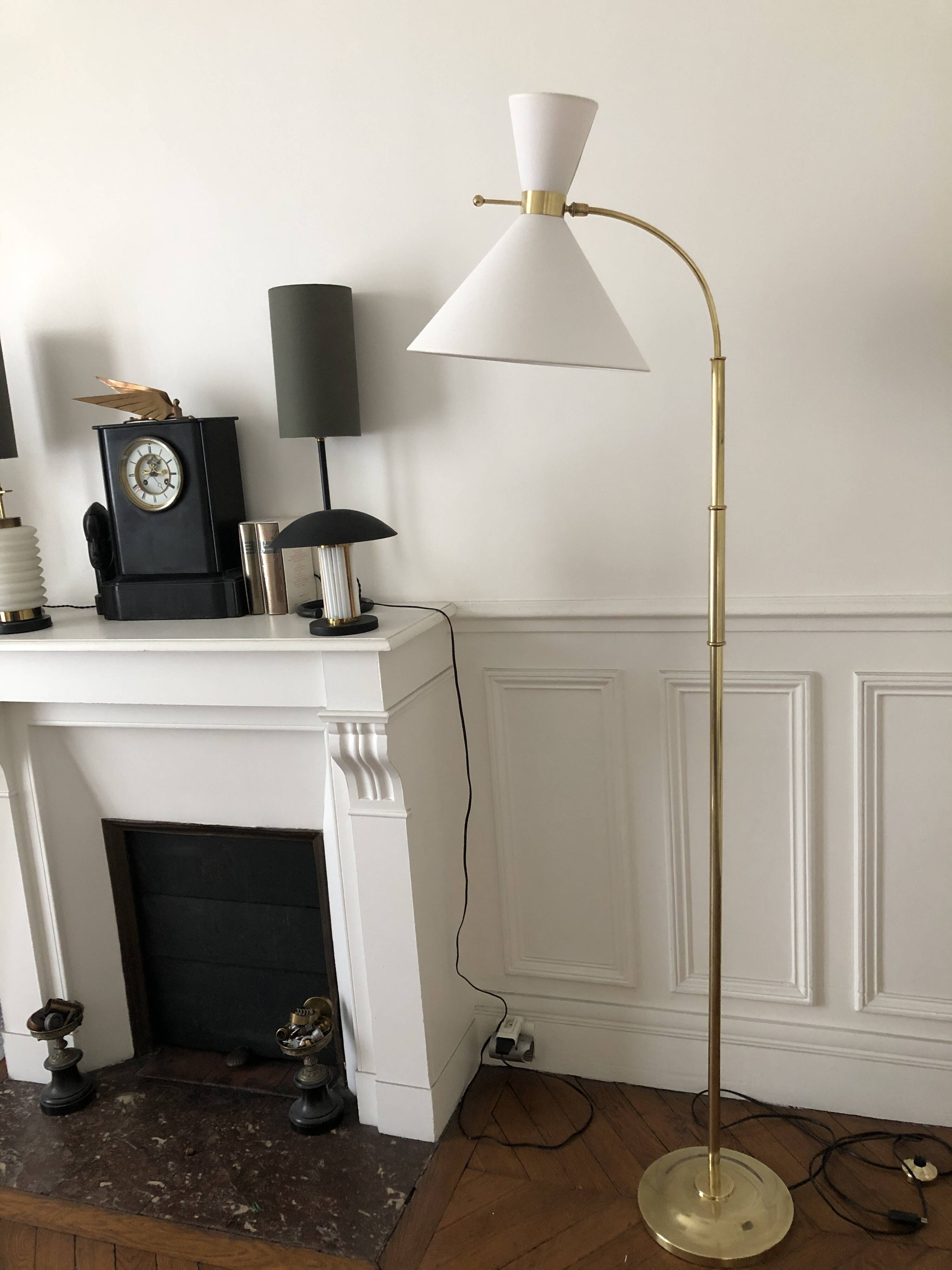 Diabolo floor lamp in brass 1955 - Ghelfi & Perrin edition
