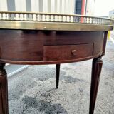 Table basse bouillotte plateau marbre style louis xvi ancienne
