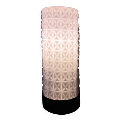 Lampe Liemen Mazda lampe verre opalin à motifs