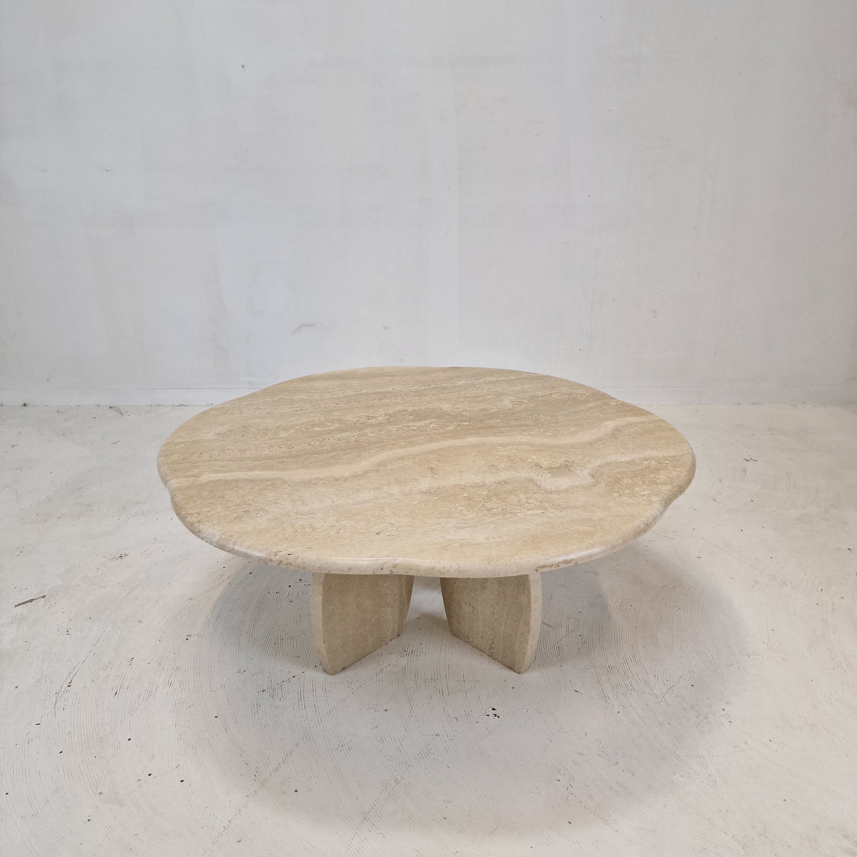 Italian travertine coffee table, 1980s