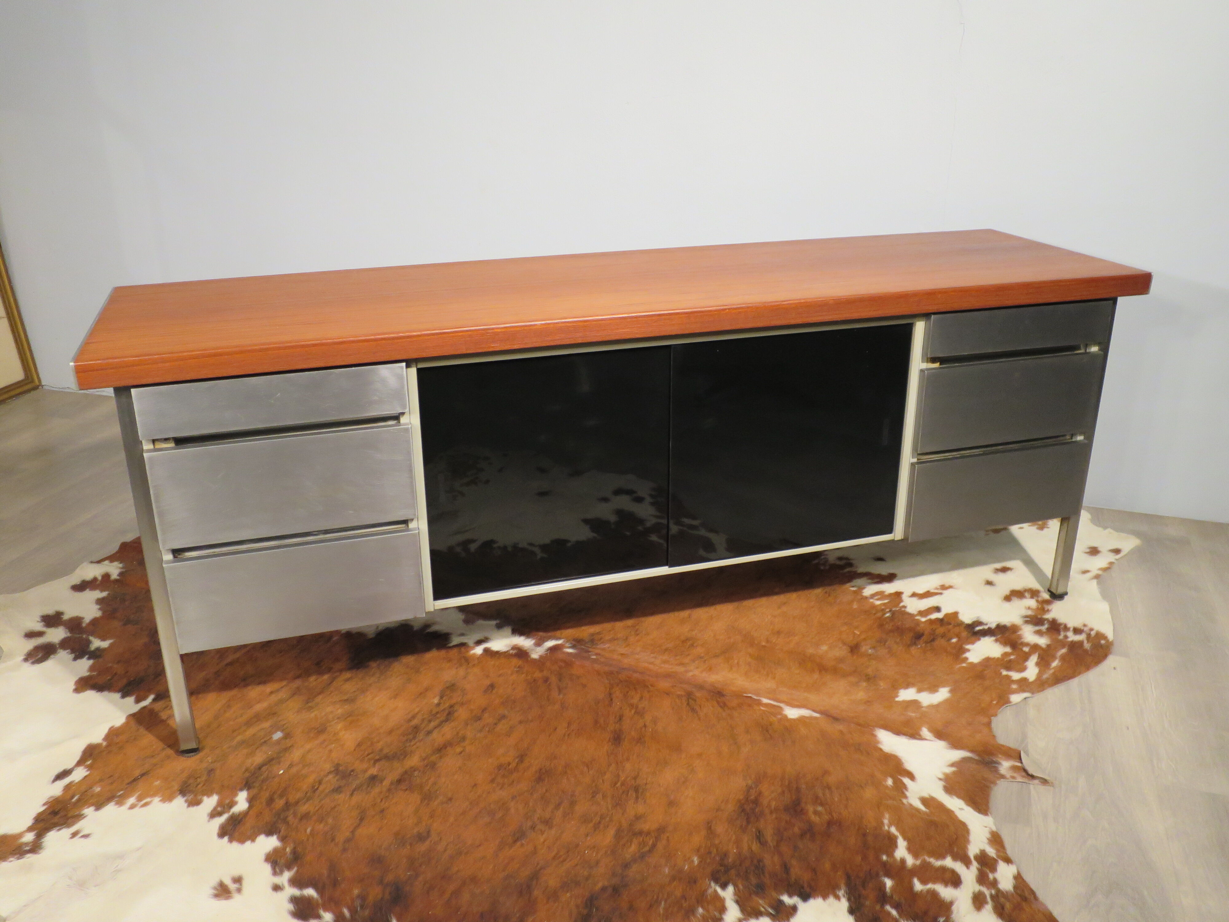 Vinco teak and metal sideboard