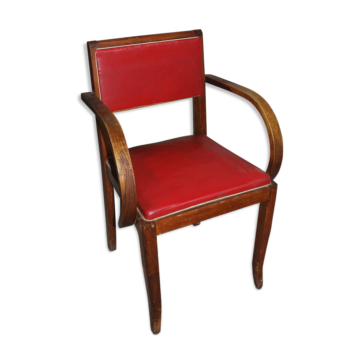 Fauteuil vintage année 40 rouge