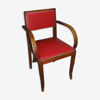 Fauteuil vintage année 40 rouge