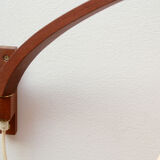 1960s wall lamp in teak and opal glass