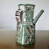 Domingo Punter, large pitcher with 3 handles, ceramic, signed, Spain 1960