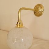 Brass and Clichy glass wall lamp