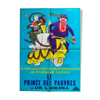 Affiche cinéma "Le Prince des Pauvres" Scooter, Vespa 60x80cm 1961