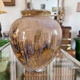 Vase en grès signé, vers 1940