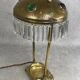 Large Jugendstil desk lamp with crystals