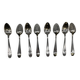 Set of 8 silver-plated metal teaspoons in Potfer Art Deco style.