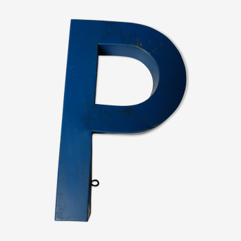 Old letter in blue zinc P