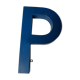 Ancienne lettre en p zinc bleu