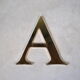 Lettre enseigne en métal dorée "A"  1980