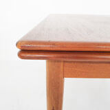 Scandinavian modern teak extendable dining table, 1950's