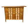 Bar cabinet in vintage woven rattan