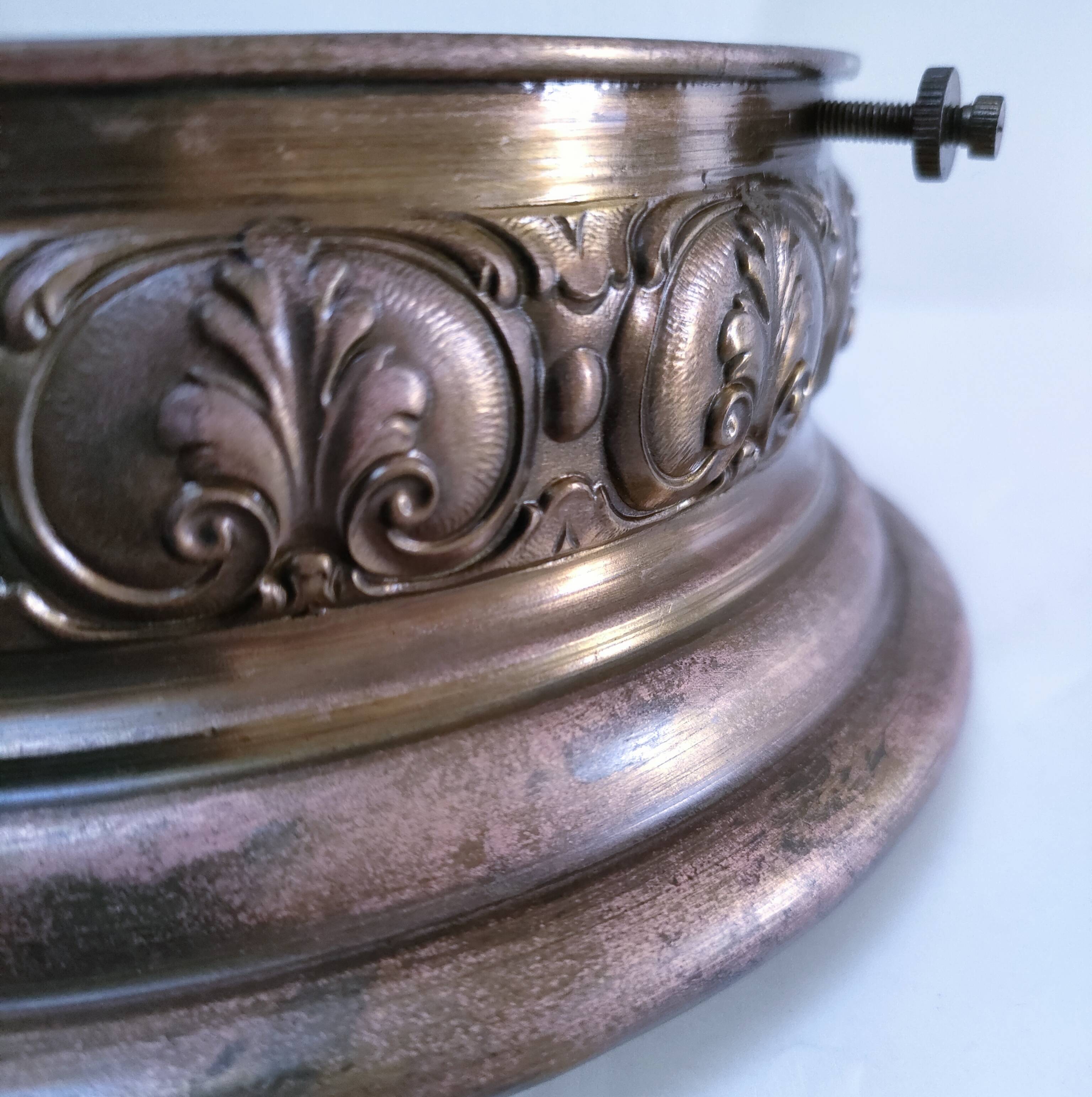 Shell glass and brass ceiling light, early 20th century