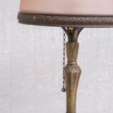 Lampe de table en laiton et verre Art Nouveau français