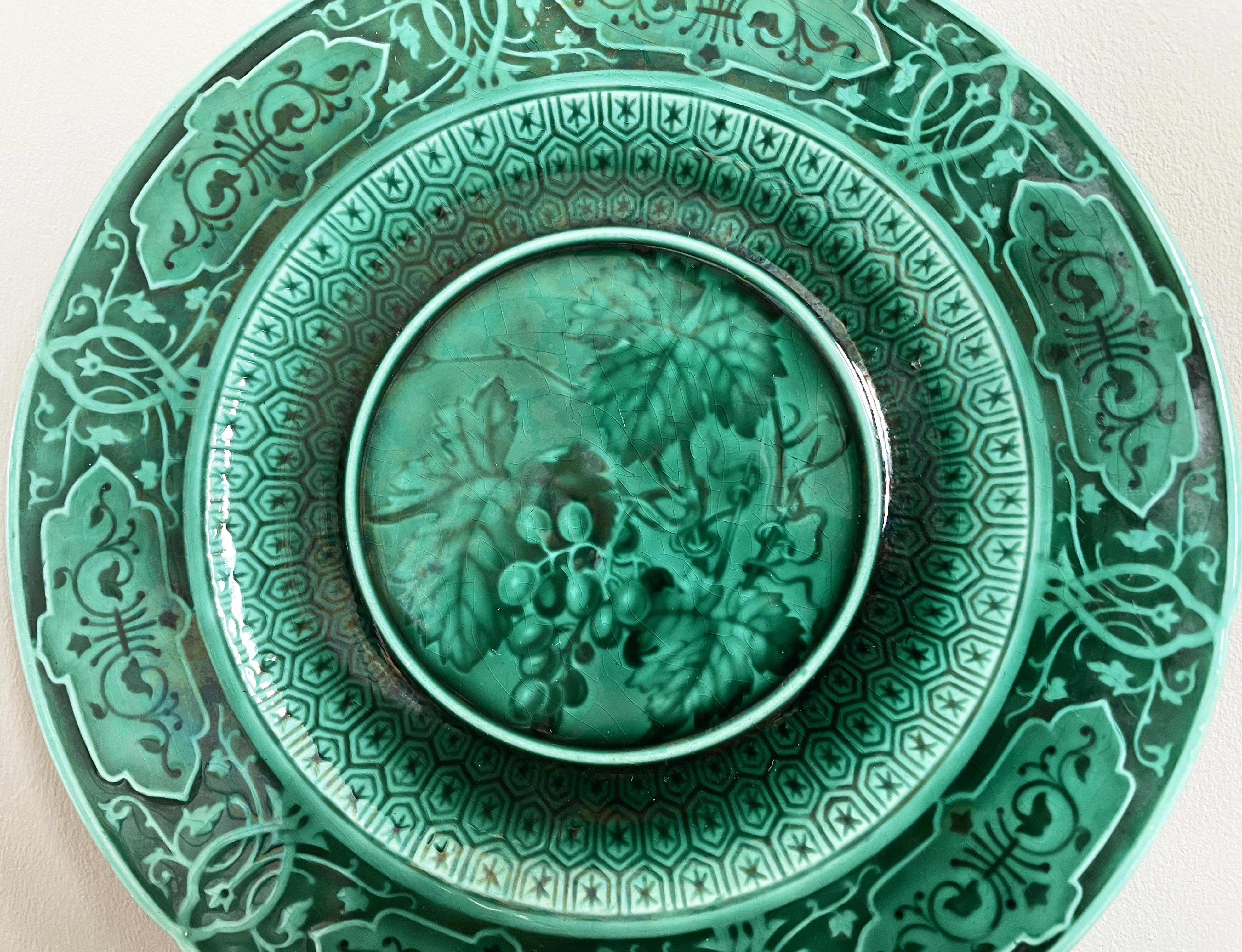 Sarreguemines plate french majolica from the 1870s