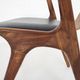 Chaise en teck et vinyle « cowhorn » par AWA, Pays-Bas années 1950