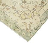 Hand-Knotted Vintage Turkish Beige Rug 186 cm x 313 cm